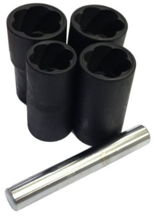 Neilsen CT1598 5pc 1/2 Drive Bolt Extractor Set | Twist Screw Remover Kit with 12mm Punch Bar | Removes Damaged and Stubborn Bolts and Nuts