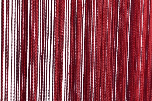 Fadenvorhang Türvorhang 90x250 cm oder 140x250 cm Fadengardine Verschiedene Uni Farben (90x250 Bordeaux)