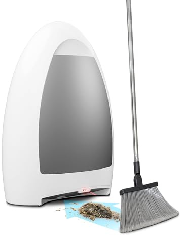 EyeVac Home Touchless Vacuum Automatic Dustpan - Great for Sweeping Pet Hair Food Dirt Kitchen - Ultra Fast & Powerful, No More Bending Down, Bagless, Corded, Automatic Sensors, 1000 Watt (White)