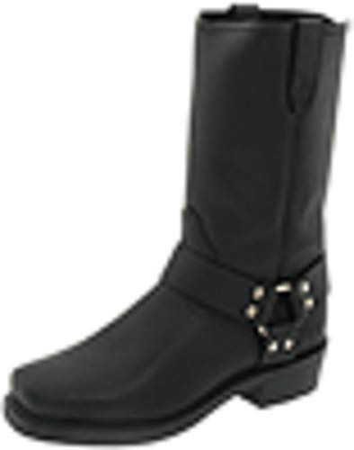Dingo Mens Dean Harness Square Toe Motorcycle Casual Boots Mid Calf - Black - Size 10.5 D_M