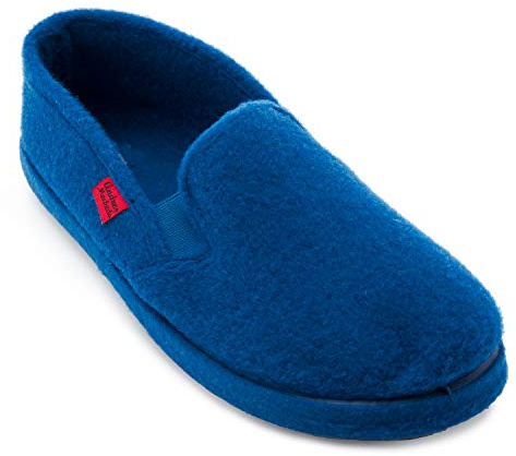 Andrés Machado - Pantofole unisex con tacco chiuso per Bambina/Bambino per Estate/Inverno – Ciabatte/Babbucce - AM002 – Parte esterna in feltro - Suola in gomma antiscivolo – Azulon, EU 43