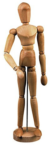 Lefranc Bourgeois 806158 Gliederpuppe aus Holz 30cm, Männlich, Mannequin aus Holz – Flexible Modellpuppe – Ideale zum Zeichnen