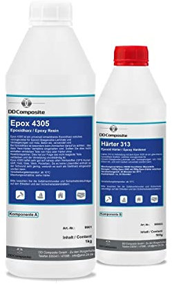 DD Composite Epoxidharz 4305 mit Härter 313 1,5kg Transparent Universal-System Beschichtungen Laminierharz Kunst Handwerk Reparatur Kunstharz Resin