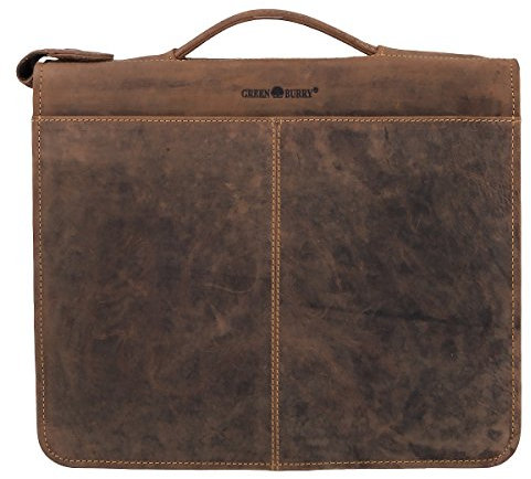 GreenBurry Schreibmappe 34 x 29 x 8 cm Rind-Leder RingBuch-Mappe Aktenmappe 1720