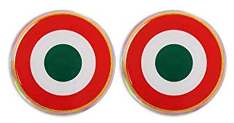 4R Quattroerre.it - 14122 - Adesivo Coccarda Italia 3D, 2 Pezzi, Diametro 21 mm