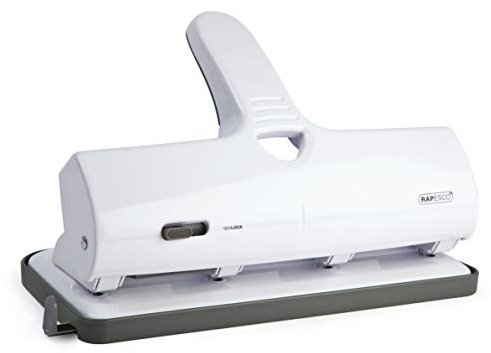 Rapesco 1324 Heavy Duty ALU 40 4-Fach Metalllocher, 40 Blatt Kapazität, Weiß