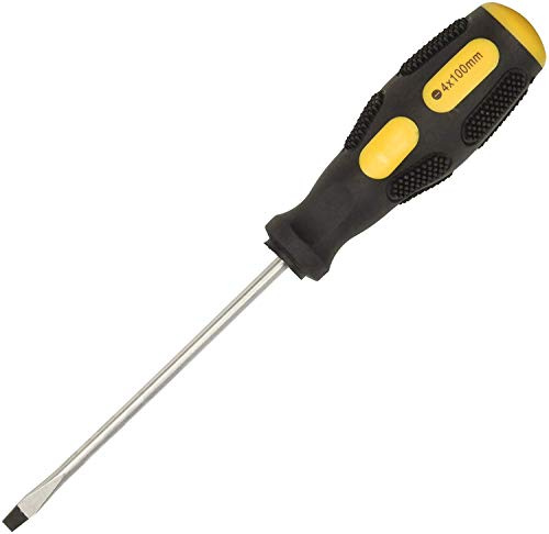 Ergonomischer Schlitz-Schraubendreher, Klinge aus Stahl.