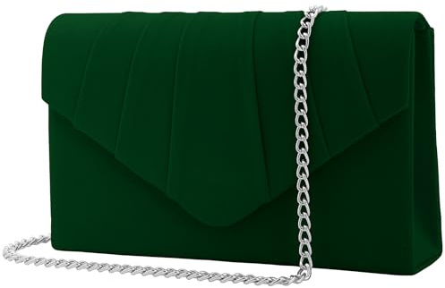 wocharm Ladies Pleated Suede velvet Clutch Bag Handbag Bridal Evening Prom Party