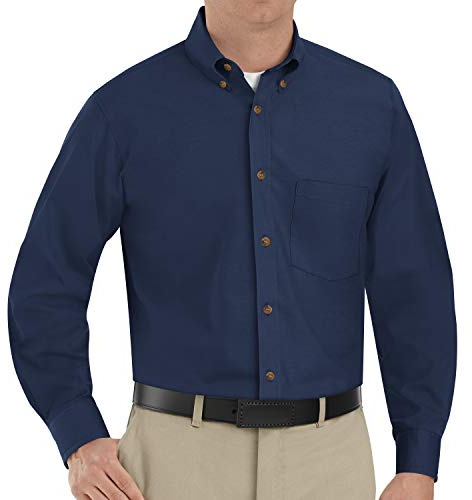 Red Kap Men's Poplin Dress Shirt, Navy, 3X-Large/Tall