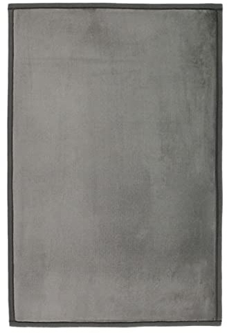 Thedecofactory Flanelle - Tapis Aspect Velours Extra-Doux Gris 60x90