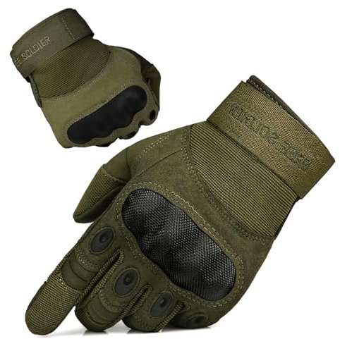 FREE SOLDIER Outdoor Handschuhe Herren Taktische Trainings Motorradhandschuhe Kletter Tactical Handschuhe Vollfinger Handschuhe Gilt für Radfahren Airsoft Militär Paintball (S,Armeegrün)