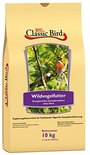 CLASSIC BIRD Fågelmat vildfågelmat utan hirs 10 kg | Fågelmat jordnötskärnor för vilda fåglar | fågelmat bovete | trädgårdsfåglar | fågelmat året runt fågelmat