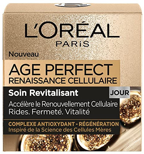 L’Oréal Paris – Crème de Jour Age Perfect Renaissance Cellulaire – Soin Revitalisant Rides, Fermeté & Vitalité – Au Complexe Antioxydant Protecteur - Tous Types de Peaux – 50 ml