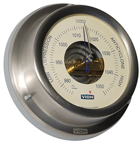 DElite Marine Barometer mit 127 mm-Wand, Flansch, Edelstahl