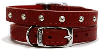 Heritage läderhalsband, sydd, med nitar