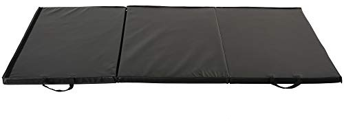 Sunny Health & Fitness Tri-Folding Gymnastics Tumbling Mat - Extra Thick with Carry Handles - for Exercise, Yoga, Fitness, Aerobics, MMA, Cardio Training, Stretching, Core Workouts – Multiple Sizes