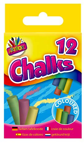 Artbox Pack of 12 Coloured Chalks in Box