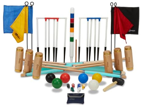Ubergames Europe - Aus england 6 Spieler Croquet Set, Absolutes Executive Profi Krocket Set