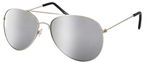 Alsino Pilotenbrille Sonnenbrille Fliegerbrille (V-705) - silber verspiegelt für Herren & Damen