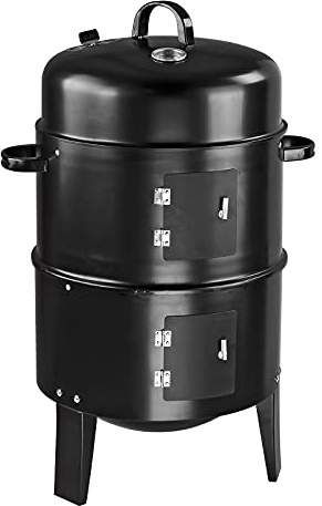 DEMA Holzkohlegrill OSLO 3 in 1, BBQ Smoker & Räuchertonne, Räuchergrill für Kalträuchern & Warmräuchern, robust, hitzebeständig, leicht zu reinigen, ideal für Garten, Terrasse, Outdoor BBQ