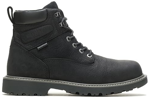 Wolverine Men's Floorhand Waterproof Steeltoe 6 Work Boot, Black, 10M