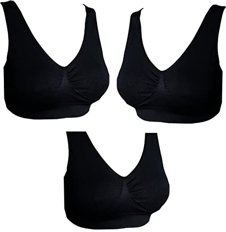 UtopyaUK Paquete de 3/6/9 Sujetadores cómodos sin Costuras para Mujer, Top Deportivo sin Aros sin Almohadilla (3XL)