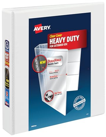 Avery Heavy-Duty View Binder with 1.5-Inch One Touch EZD Ring, White (79195)