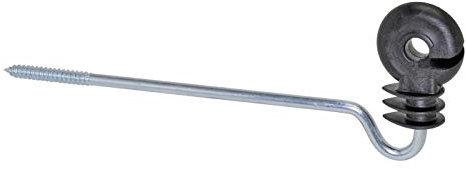 VOSS.farming 20x Ringisolator, Abstandsisolator, 220 mm Langstielisolator mit Ringisolatorkopf, Langer Stütze und Holzgewinde