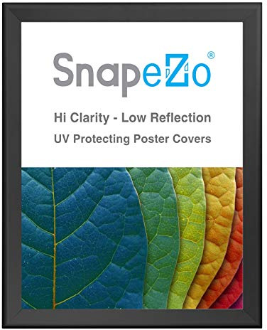 SnapeZo Poster Frame 36x48 Inches, Black 1.7 Inch Aluminum Profile, Front-Loading Snap Frame, Wall Mounting, Wide Series