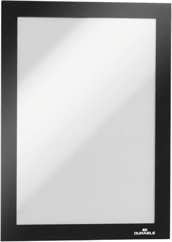 Durable Magnetic Display Frame Duraframe A5, Pack of 5, Black | Sign Holder for Fridges, Whiteboard and Metal Boards, Swap Inserts in Seconds, Strong Magnetic Hold, Made in Poland