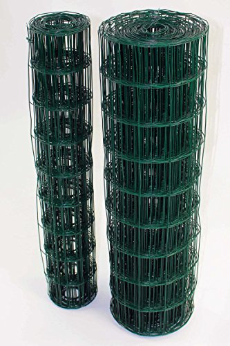 Easipet PVC Coated Galvanised Steel Garden Fencing, Green, 120cm x 10m