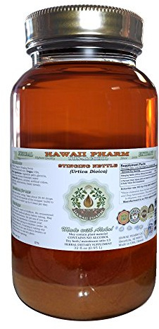 Hawaii Pharm Stinging Nettle Alcohol-Free Liquid Extract, Stinging Nettle (Urtica Dioica) Dried Root Glycerite Natural Herbal Supplement, USA 32 fl.oz