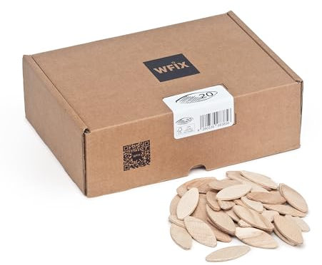 Wfix Size 0 Wood Biscuits Woodworking Pack of 500 - Flat Wooden Dowels Lamello Biscuits for Professional Carpenters and DIY Projects Suitable for Biscuit Jointer