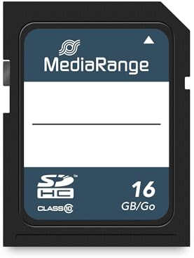 MediaRange SDHC Speicherkarte 16GB - Geschwindigkeit Klasse 10, Lesegeschwindigkeit bis 45 MB/s, externer Datenspeicher für Mobile Endgeräte wie Digitalkameras oder Smartphones