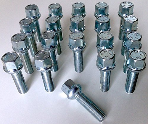 Spot On Set of 20 alloy wheel bolts M12 x 1.5 thread 40mm long, radius seat, 17mm Hex
