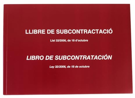 Dohe - Libro de subcontratación - Castellano y Catalán - Tamaño A4 apaisado (21x29,7 cm) - 10 hojas numeradas y autocopiativas - Material de oficina