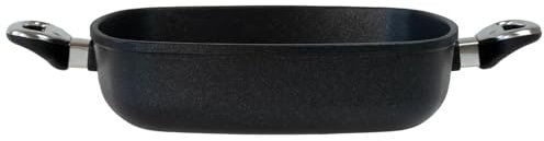 BAF eckige Kasserolle 28 x 28 cm - hoher Rand - große quadratische Servierpfanne beschichtet aus Aluminiumguss - ohne Induktion - Made in Germany