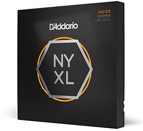 D'Addario E Bass Gitarrensaiten | Saiten E Bass | Bassgitarre Saiten | E Bass Strings | Bass Guitar Strings | NYXL50105 Nickel Wound Bass Gitarre Saiten (Medium, 50-105, Long Scale)