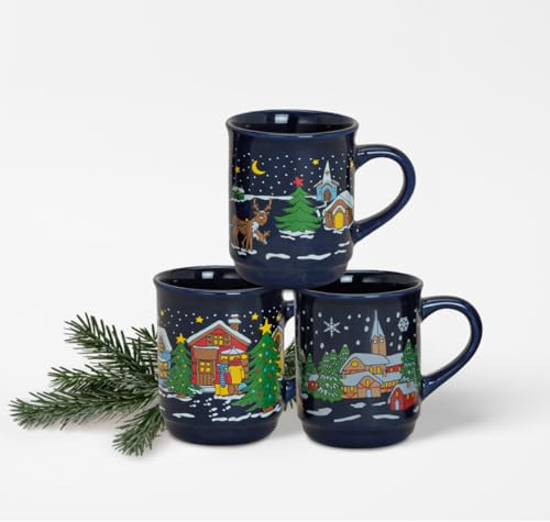 matches21 - Juego de 3 tazas para vino caliente (cerámica, 9 cm / 200 ml), multicolor