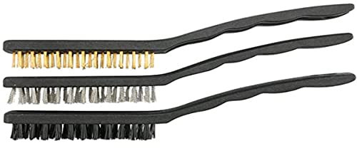 VOREL 06964 - Conjunto de cepillo de alambre, 3pcs, latón, acero, nylon, 23cm