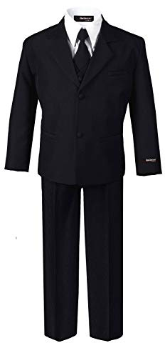 Gino Giovanni Formal Boys Suit from Baby to Teen (7, Black)