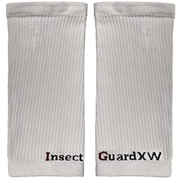InsectGuard Tick Gaiters - PullOn Permethrin Treated, Ticks, Mosquitoes, Flies & More Insect Repellent, Unisex Adult, White, 4 Inch Long Pair
