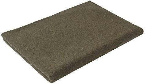Olive Drab Warm Winter Blanket, 62 x 80 (70% Virgin Wool)