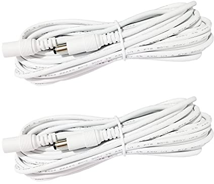 LITAELEK 2pcs 2.5m DC 12V Verlängerungskabel 5.5mm x 2.1mm DC Stecker Buchse DC 0-36V Männlich Weiblich Verlängerung Kabel Netzkabel Verbinder for LED Streifen LED Strip, CCTV Kamera, usw, Weiß