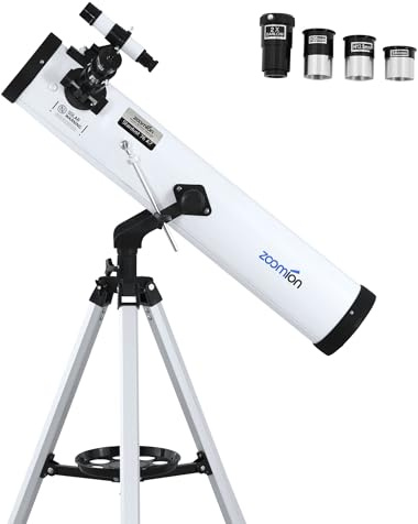 Zoomion Stardust 76/700 AZ Reflector Telescope - Astronomical monocular set with tripod, mount and eyepieces for children and beginners of astronomy