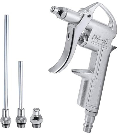 BenBow DG-10 Pistolet de Soufflage à Air avec 3 Buses - Accessoire Pneumatique pour Compresseur à Air Portatif - Soufflette Air Comprimé avec Raccord Rapide - Souffleur Air Comprimé Polyvalent