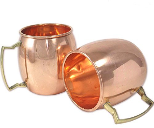 Rastogi Handicrafts Massiver Kupferbecher für Moscow Mules 550 ml – Pure Copper Moscow Mule Cocktailbecher, Kupfer-Cocktailbecher (1)