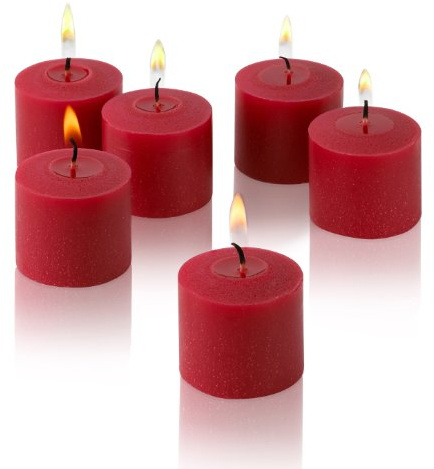 Red Apple Cinnamon Scented Candles - Set of 12 Scented Votive Candles - 10 Hour Burn Time - Made in The USA