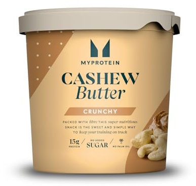 Myprotein All-Natural Cashew Butter Crunchy | 100% Roasted Cashew Nuts | High Protein Nut Spread | No Added Salt, Sugar or Palm Oil | Source of Magnesium, Iron & Zinc | 1kg Tub | Vegan Friendly