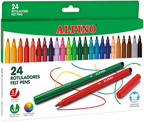 ALPINO AR001003 Pack 24 Filzstifte Fineliner farblich sortiert